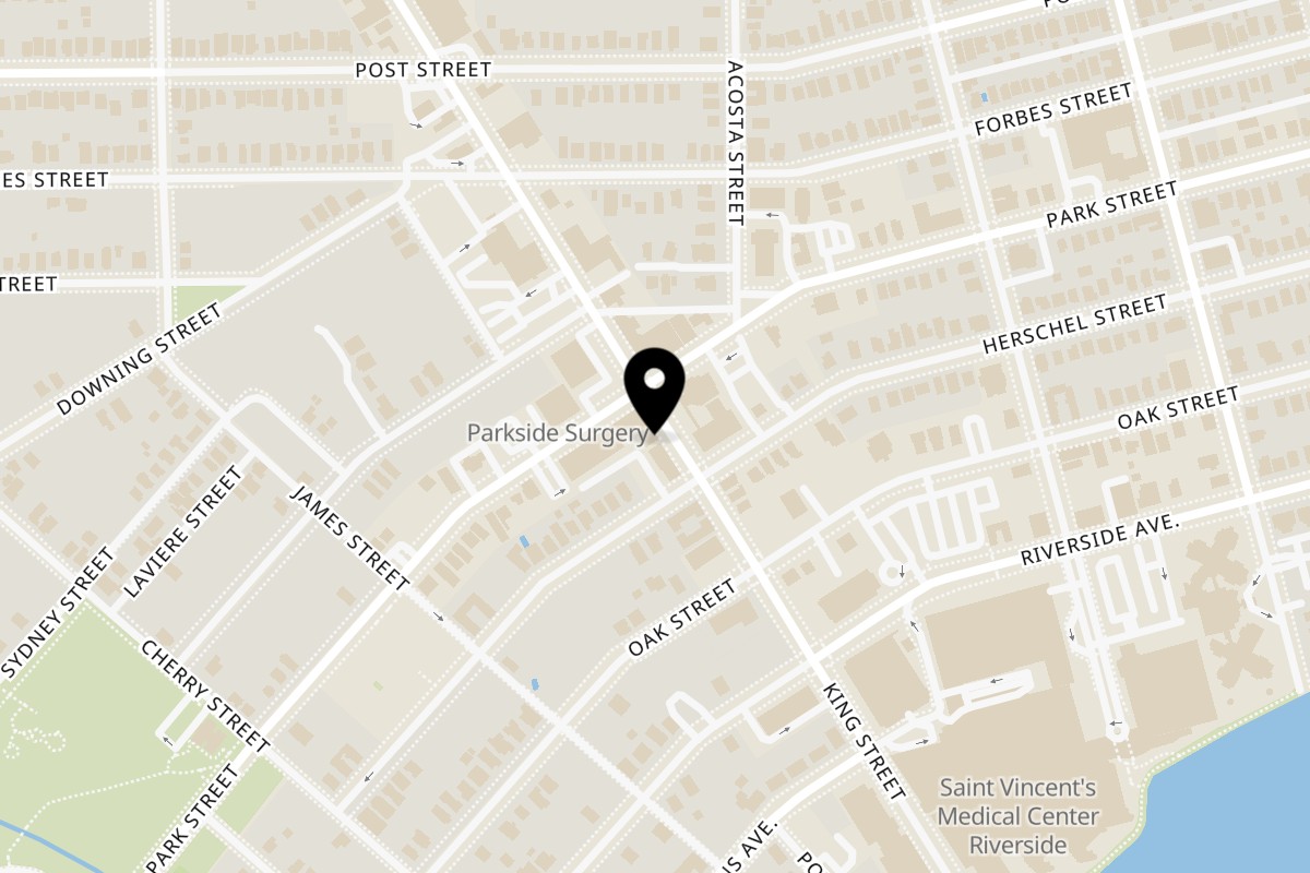 Map showing the location of Pie95 Pizza on 1510 King St in Jacksonville